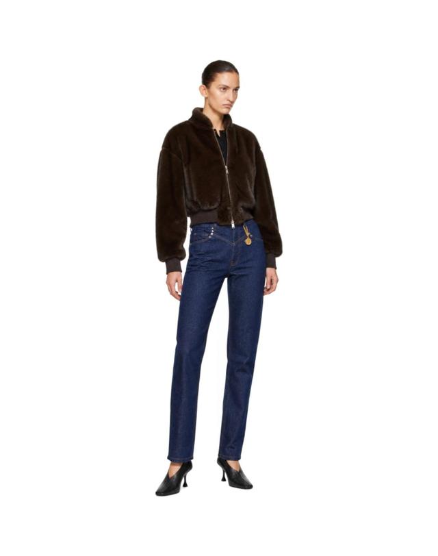 스텔라 매카트니 스텔라맥카트니 [해외직구] Stella McCartney 보머 브라운 플러쉬 밍크 에코퍼 보머 재킷 262471F058001 착용컷