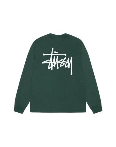 [해외직구] 스투시 베이직 스투시 피그먼트 다이드 롱슬리브 티셔츠 포레스트 2023 1994879 1994879