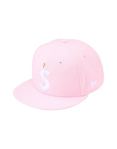 [해외직구] 슈프림 골드 크로스 S 로고 뉴에라 핑크   24SS 243055
