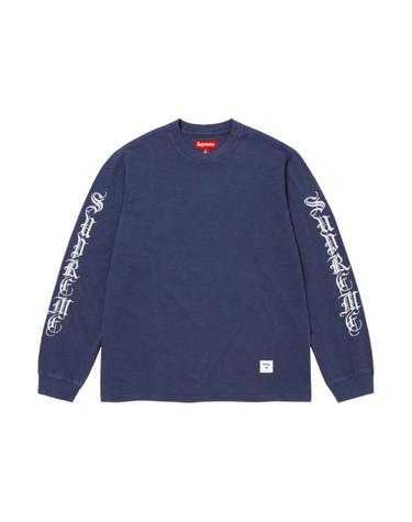[해외직구] 슈프림 올드 잉글리시 롱슬리브 탑 네이비   24FW 345675