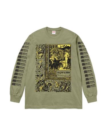 [해외직구] 슈프림 세인트 세바스찬 롱슬리브 티셔츠 라이트 올리브   24SS 242939
