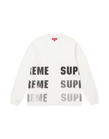 [해외직구] 슈프림 리플렉티브 롱슬리브 탑 화이트   26FW 1087667
