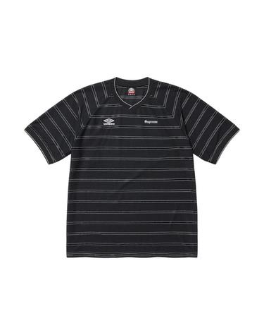 [해외직구] 슈프림 x 엄브로 스트라이프 사커 저지 블랙   25SS 483335