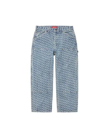 [해외직구] 슈프림 모노그램 더블 니 데님 페인터 팬츠 블루   21FW 43033