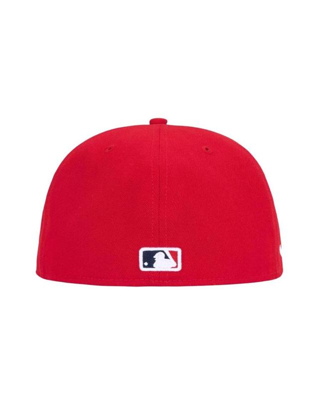 슈프림 [해외직구] 슈프림 x MLB 팀 박스로고 뉴에라 레드 애틀랜타 24SS 281813 착용컷