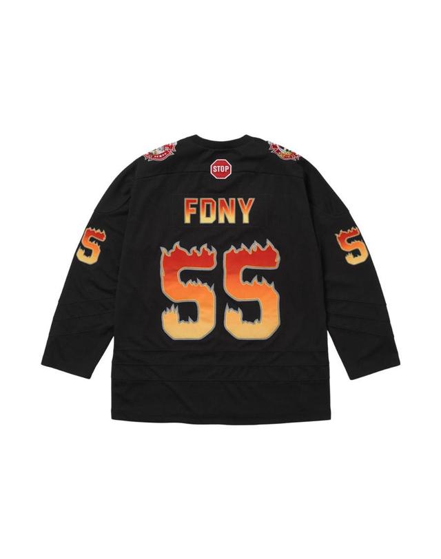 슈프림 [해외직구] 슈프림 x FDNY 하키 저지 블랙 26FW 1057883 착용컷