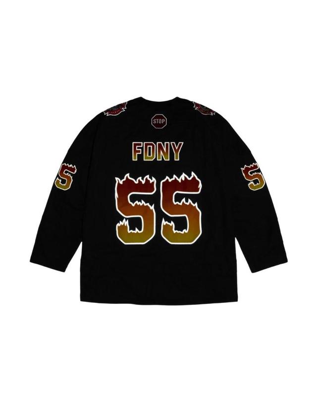 슈프림 [해외직구] 슈프림 x FDNY 하키 저지 블랙 26FW 1057883 착용컷