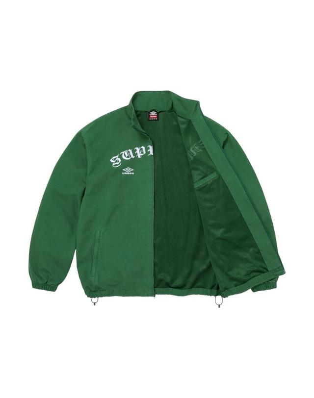 슈프림 [해외직구] 슈프림 x 엄브로 코튼 립스탑 트랙 자켓 그린 26FW 1116948 착용컷
