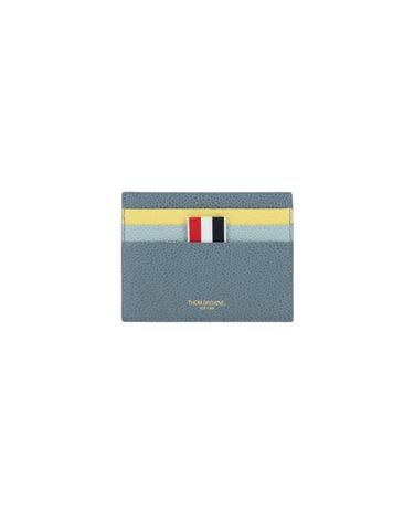 [해외직구] 톰브라운 페블 그레인 레더 카드 홀더 더스티 블루 옐로우 MAW031F-00198-475