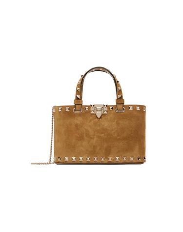 [해외직구] Valentino Garavani 토트백 탠 미니 락스터드 스웨이드 토트백 262807F049001