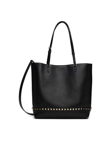 [해외직구] Valentino Garavani 토트백 블랙 미디엄 락스터드 토트백 262807F049007