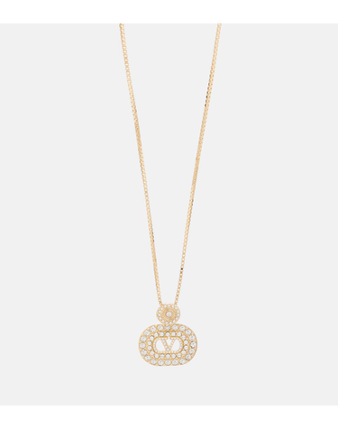 [해외직구] Valentino Garavani VLogo Swarovski 임벨리시드 팬던트 네크리스 P01182395