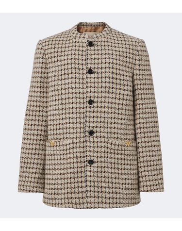 [해외직구] Valentino Garavani 하운드투스 울 실크 블렌드 부클레 블레이저 P01201571