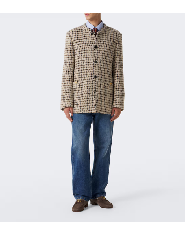 발렌티노 가라바니 발렌티노가라바니 [해외직구] Valentino Garavani 하운드투스 울 실크 블렌드 부클레 블레이저 P01201571 착용컷