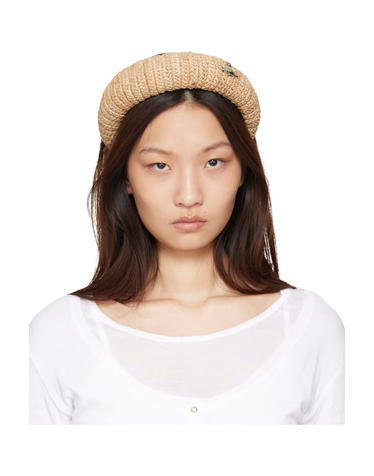 [해외직구] 비비안웨스트우드 헤어액세서리 베이지 라피아 헤어밴드 261314F018006