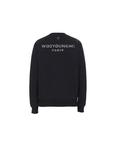 [해외직구] 우영미 블랙 실버 크롬 백로고 스웨트셔츠 블랙   22FW W223TS28723B