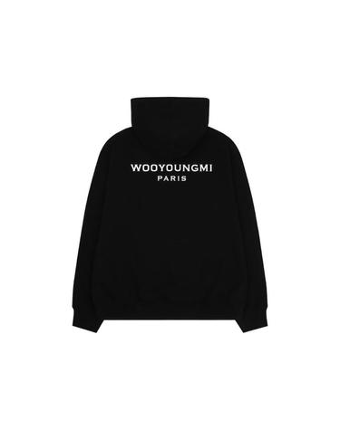 [해외직구] 우영미 코튼 백로고 후드 스웨트셔츠 블랙   23SS W231TS37721B