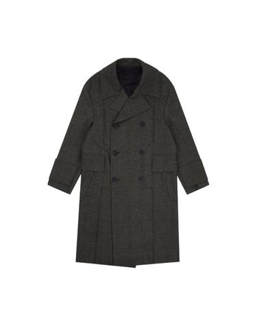 [해외직구] 우영미 벨티드 턴업 체크 코트 브라운   22FW W223HC01904D