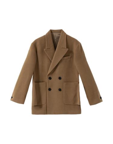 [해외직구] 우영미 더블 하프 코트 카멜   24FW W243HC04921C