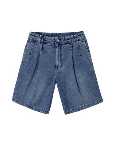 [해외직구] 우영미 원턱 워싱 코듀로이 데님 쇼츠 블루   25SS W251PT44995L