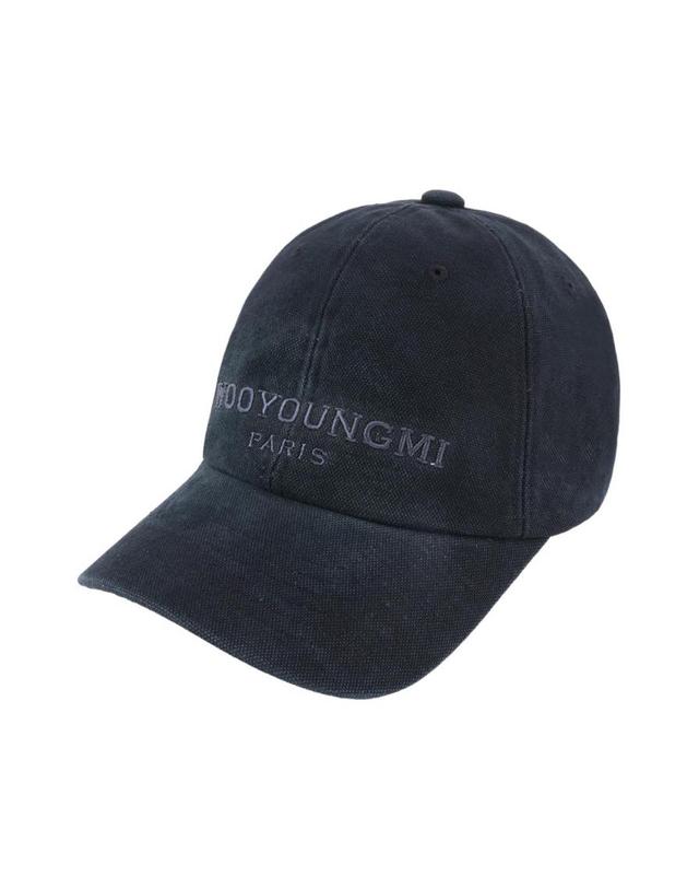 우영미 [해외직구] 우영미 다잉 로고 볼캡 네이비 26SS W261CA54978N 착용컷