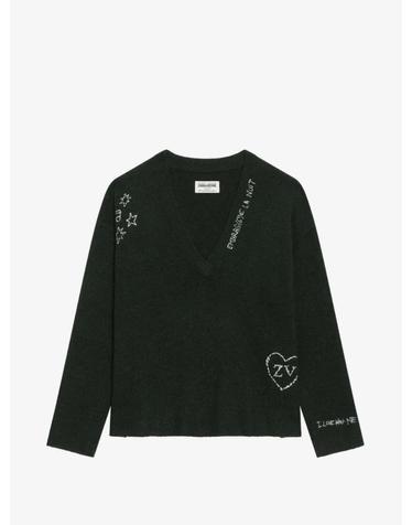 [해외직구] Zadig&Voltaire 미키즈 인타르시아 니트 V넥 스웨터 KWSW03075