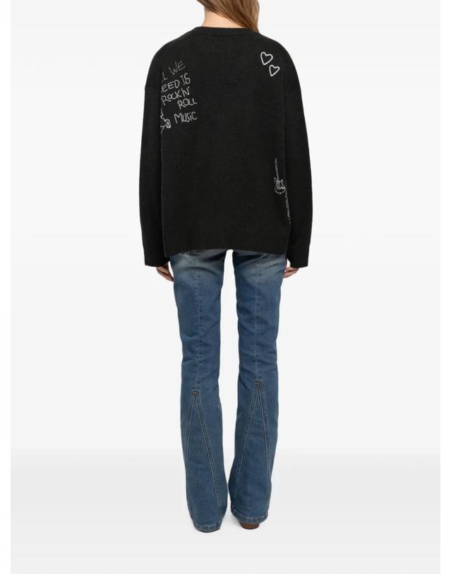 쟈딕앤볼테르 자딕앤볼테르 [해외직구] Zadig&Voltaire 미키즈 인타르시아 니트 V넥 스웨터 KWSW03075 착용컷