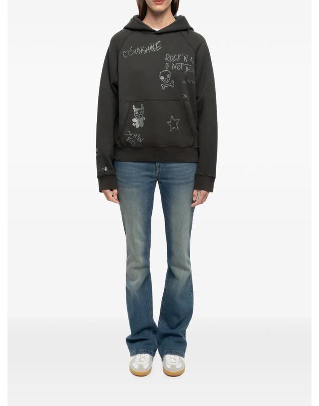 쟈딕앤볼테르 자딕앤볼테르 [해외직구] Zadig&Voltaire 조지 라인스톤 장식 후디 JWSS01744 착용컷