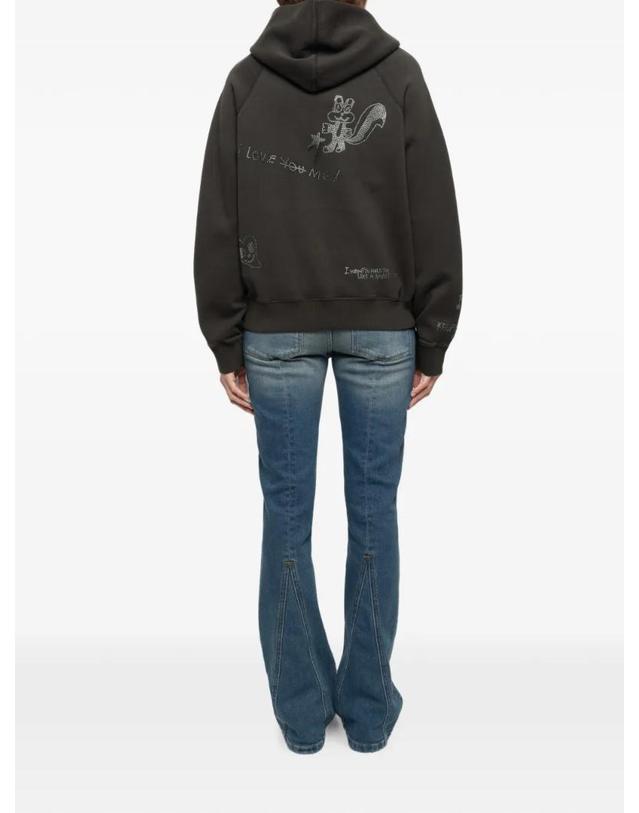 쟈딕앤볼테르 자딕앤볼테르 [해외직구] Zadig&Voltaire 조지 라인스톤 장식 후디 JWSS01744 착용컷