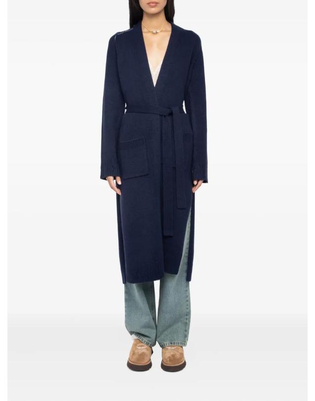 쟈딕앤볼테르 자딕앤볼테르 [해외직구] Zadig&Voltaire 살로니 스컬 인타르시아 벨트 가디건 코트 KWCO01527 착용컷