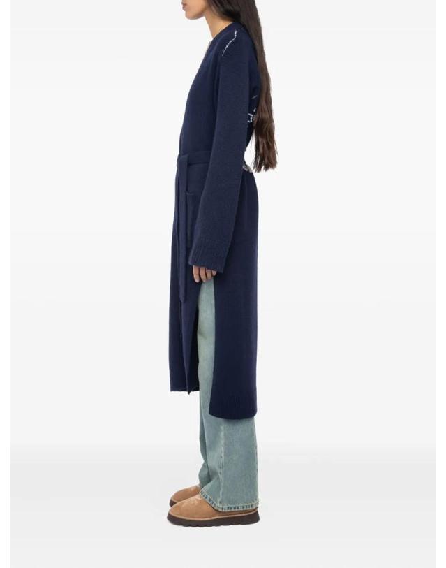 쟈딕앤볼테르 자딕앤볼테르 [해외직구] Zadig&Voltaire 살로니 스컬 인타르시아 벨트 가디건 코트 KWCO01527 착용컷