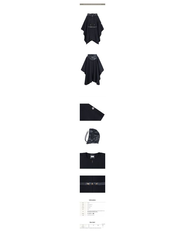 몽클레어 [명품] 몽클레르 여성 몽클레어 네이비 울 후드 케이프 162874401 착용컷