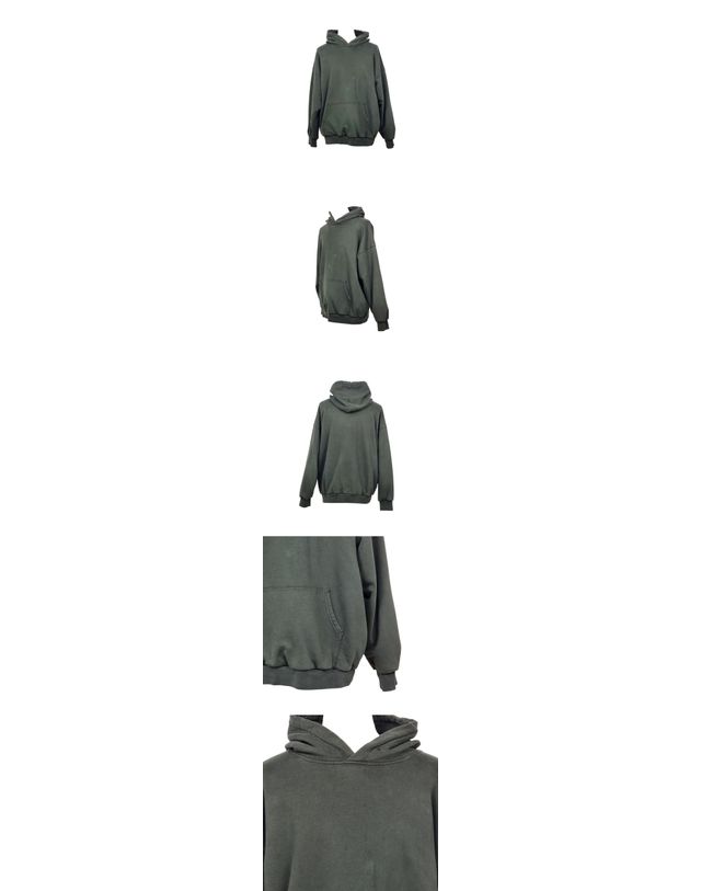 이지 [중고명품] [중고명품] 이지 중고 시즌5 로고 리스 오버핏 후드티 카키 사이즈 M 155553793 착용컷
