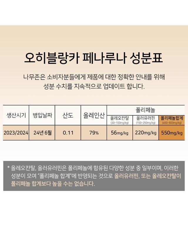 트리아즈 페나루나 유기농 오히블랑카 엑스트라버진 올리브오일 500ml 착용컷