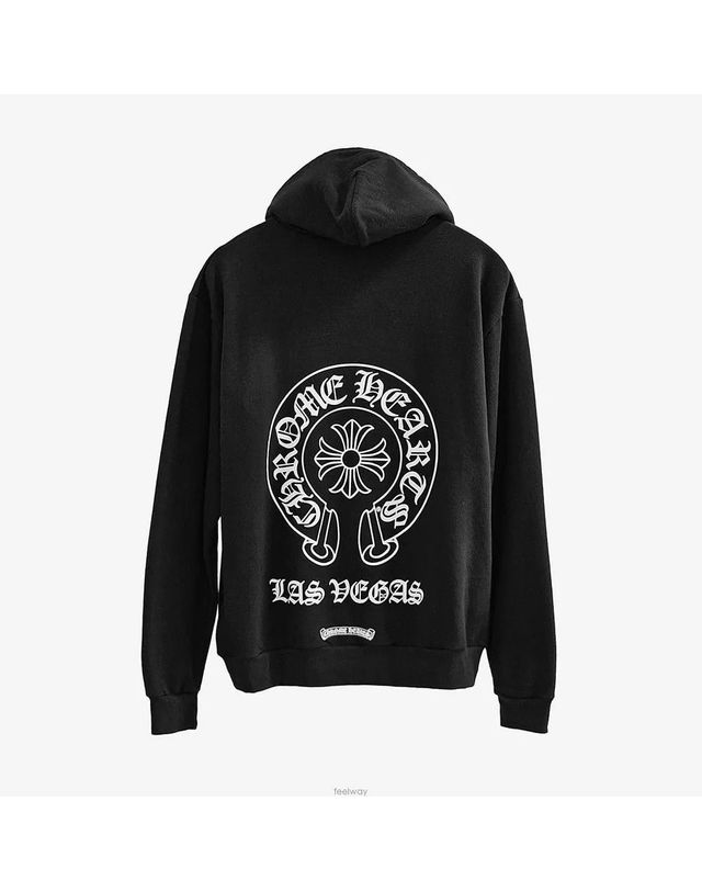 크롬 하츠 [중고명품] [중고명품] 크롬하츠 라스베가스 후드티 블랙 사이즈 L 156001322 착용컷