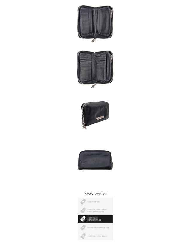 크롬 하츠 [중고명품] [중고명품] 크롬하츠 중고 대거 지퍼 지갑 블랙 155091899 착용컷