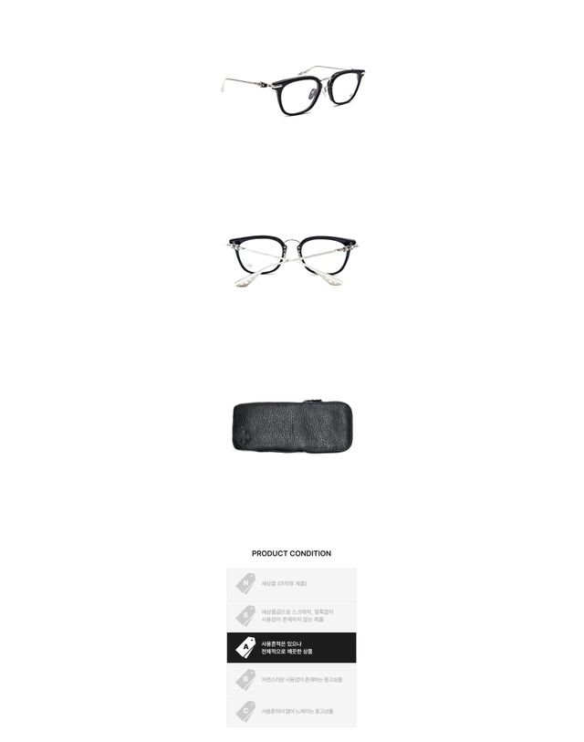 크롬 하츠 [중고명품] [중고명품] 크롬하츠 클로아코 블랙 안경 사이즈 53mm 154139177 착용컷