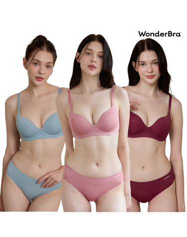 [Wonderbra] 일체형 볼륨 몰드 노와이어 브라팬티 세트