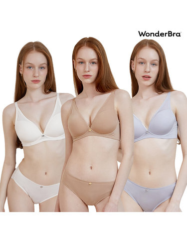 [Wonderbra] V넥 노와이어 브라팬티 3세트