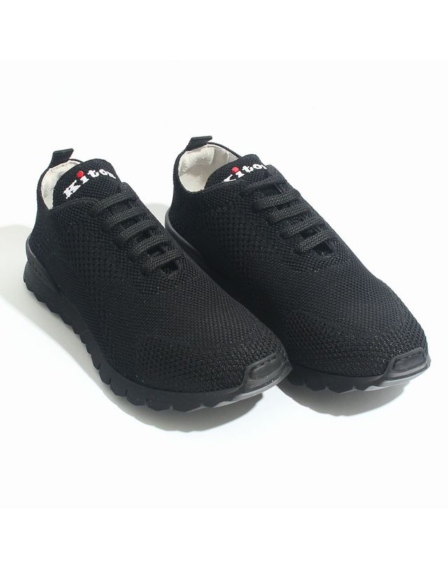 키톤 [명품] 키톤 메쉬 런닝 스니커즈 올블랙 147362206 착용컷