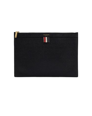 [중고명품] 톰브라운 삼선탭 페블레더 블랙 클러치 MAC019L 00198 001 160867767