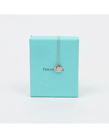 [중고명품] 티파니앤코 리턴 투 미니 더블 하트 태그 펜던트 목걸이 핑크 158796077