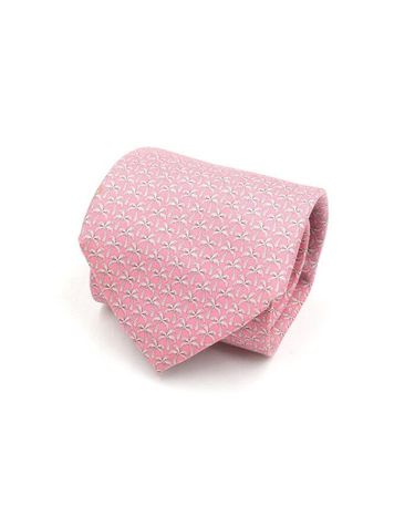 [중고명품] 페라가모 핑크 야자수 패턴 남성 넥타이 가로 9CM 152899162