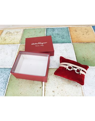 [중고명품] 페라가모 간치니 스트랩 팔찌 연한 핑크 사이즈 15.5cm 154429087