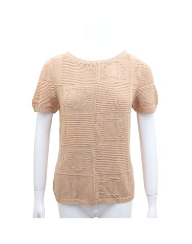 [중고명품] 페라가모 베이지 반팔 니트 M 156939454