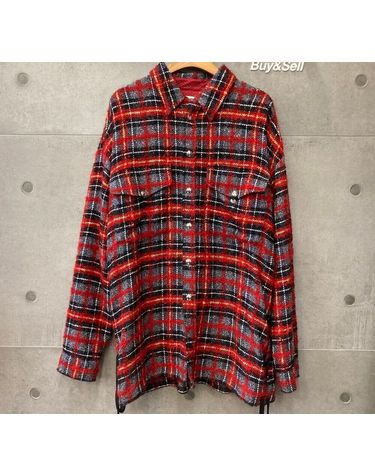 [중고명품] 페이스커넥션 트위드 체크 오버사이즈셔츠 레드 사이즈 오버사이즈 M 148409901