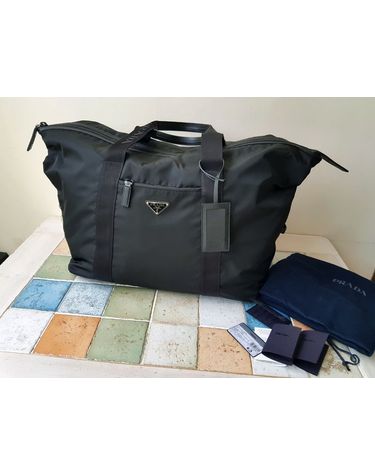 [중고명품] 프라다 삼각로고 리나일론 사피아노 레더 더플백 블랙 2VC796 2DMH F0002 145425258