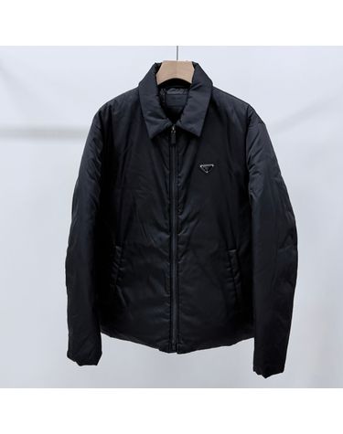 [중고명품] 프라다 [S+급/2XL] 삼각로고 리나일론 패딩 자켓 블랙 161771284