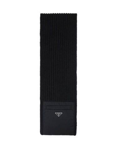 [명품] 프라다 삼각로고 나일론 포켓 울 머플러 블랙 2FS106 1WTO F0002 155587482