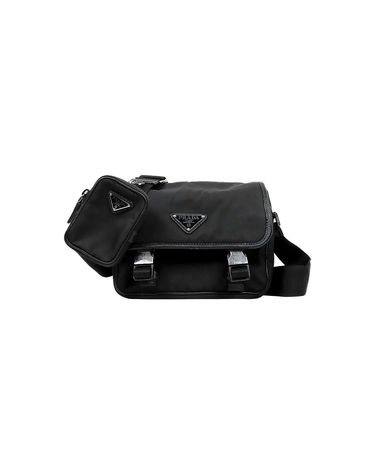 [중고명품] 프라다 남성 리나일론 사피아노 가죽 숄더백 블랙 2VD034 2DMH F0002 162765701